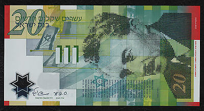 Israel 20 Sheqalim P 64 2008 Polymer Unc Low Shipping! Combine Free!