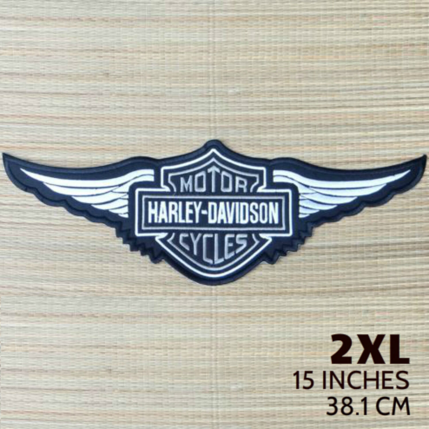 Harley Davidson Silver Logo With Wings Sew-on Patch (2xl)