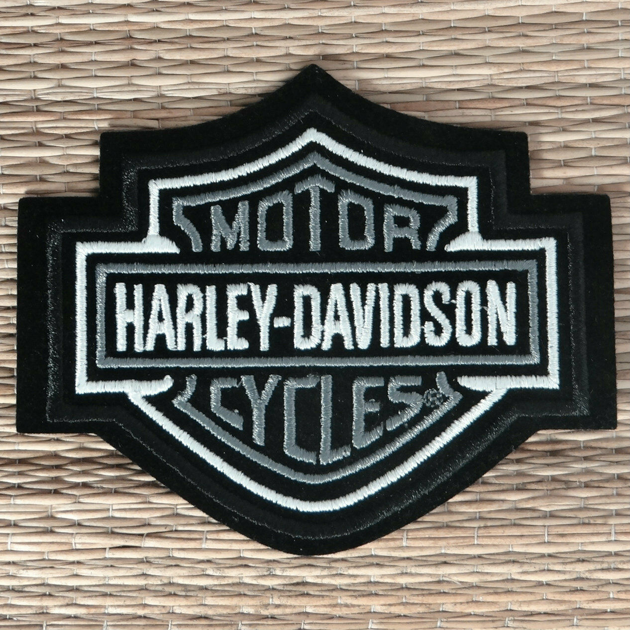 Harley Davidson Classic Silver Logo Sew-on Patch (small)